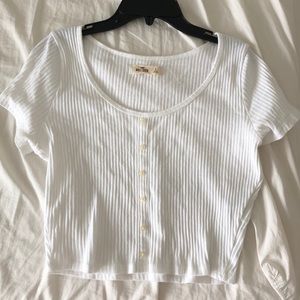 White hollister crop top